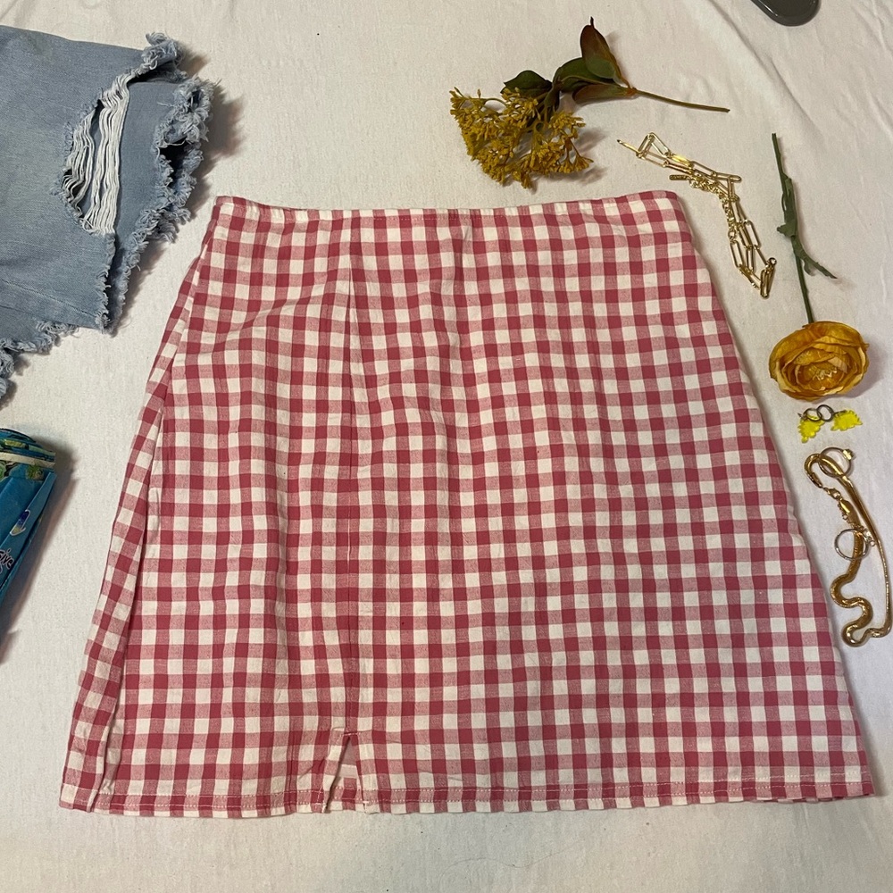Pink Striped Mini Skirt